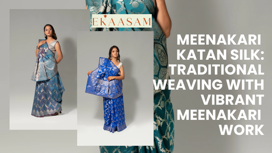 Meenakari Katan Silk: Traditional Weaving with Vibrant Meenakari Work