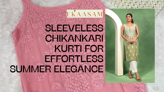 Sleeveless Chikankari Kurti 