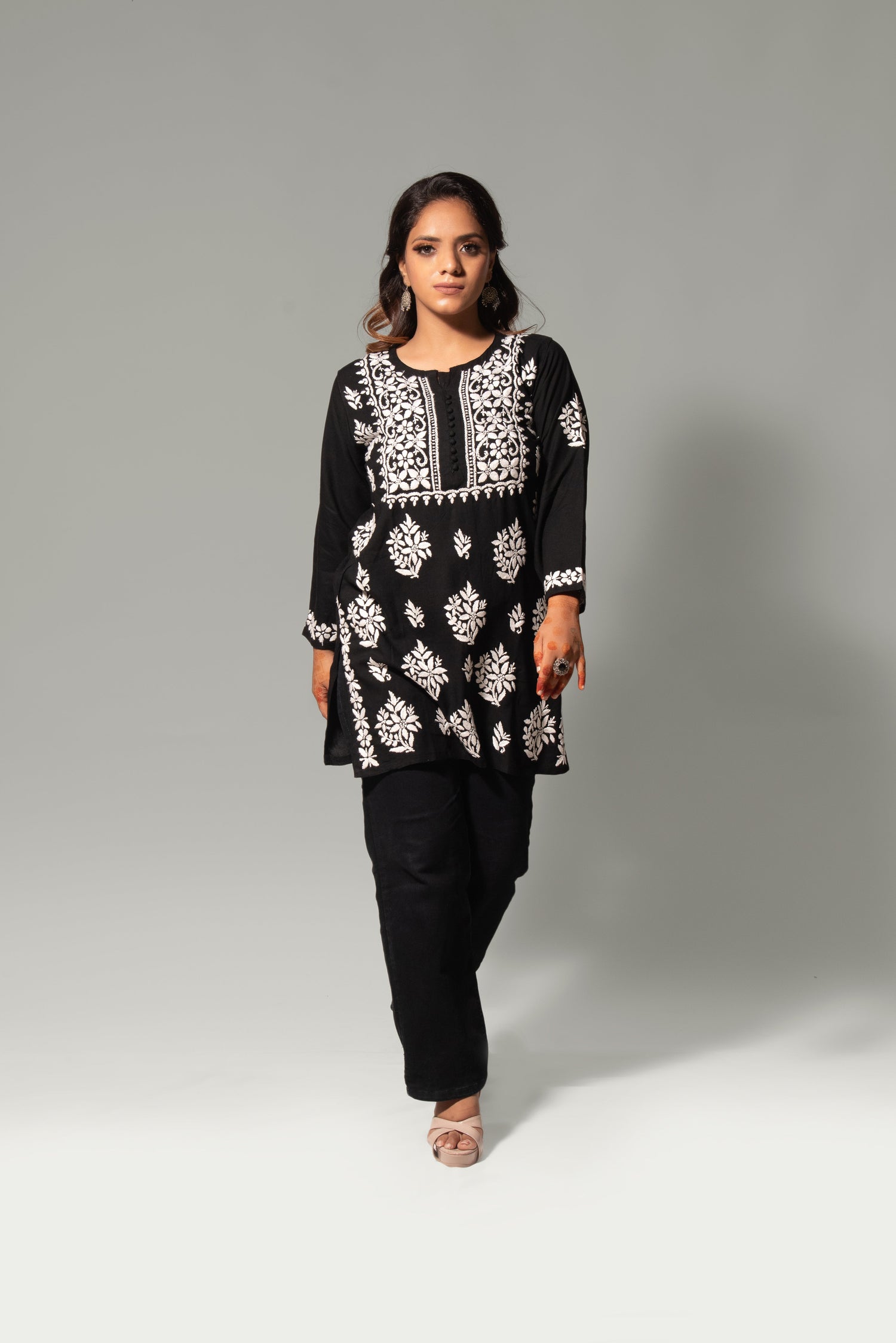 Chikankari Rayon Bootadar Top for Women