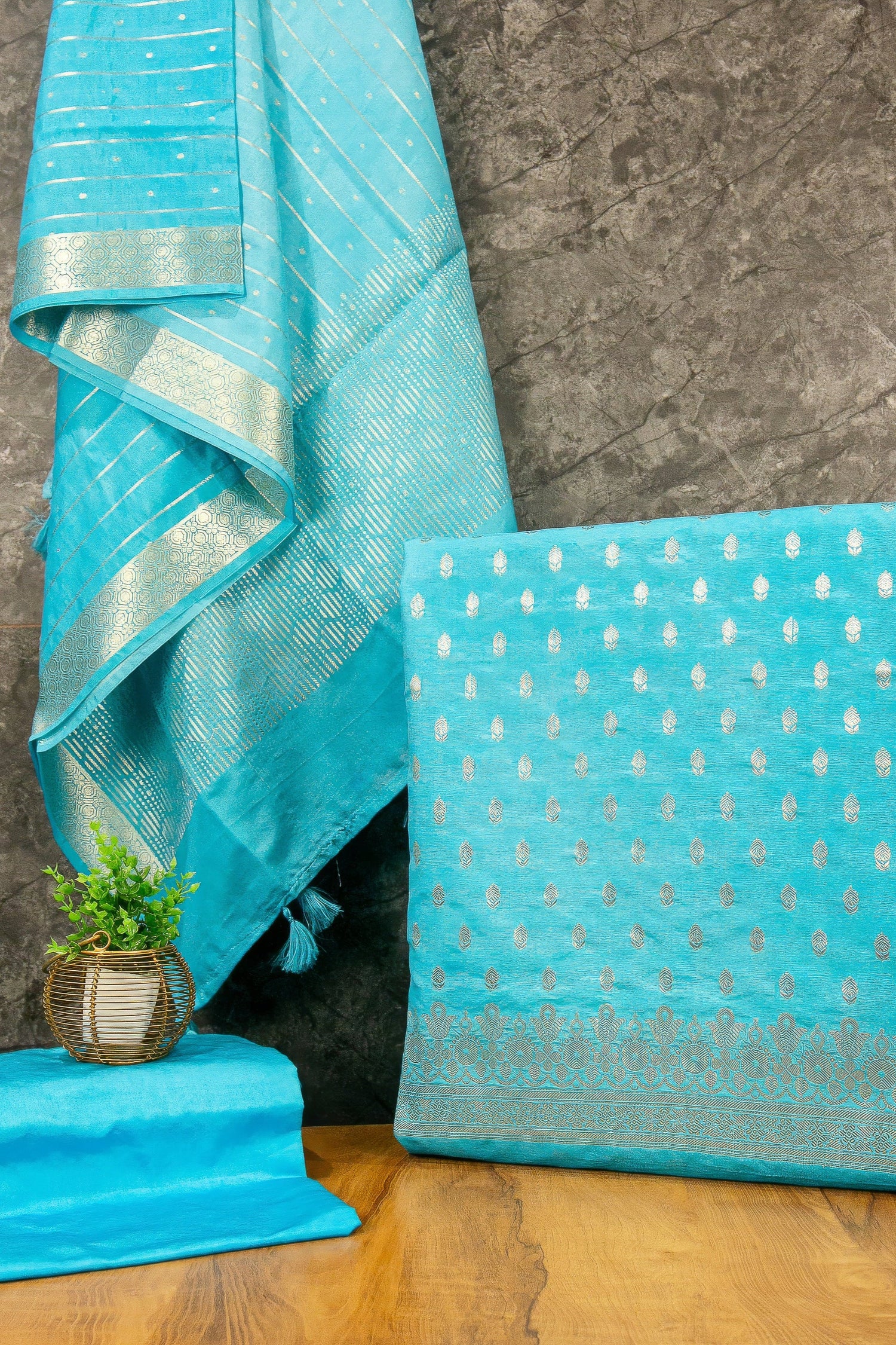 Matka Silk Dyeable Unstitched Suit Fabric for Women