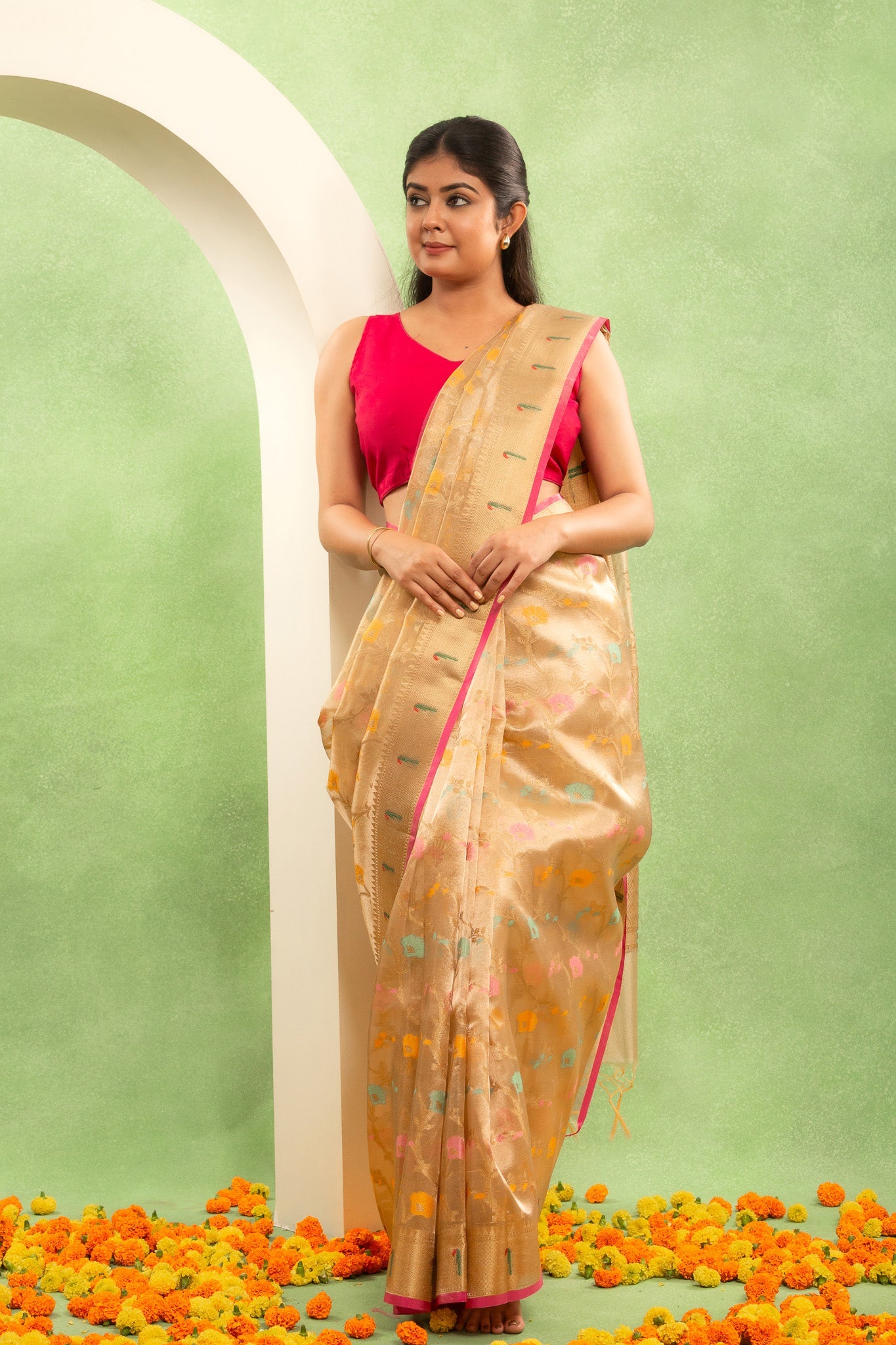 Tifli Katan Silk Saree