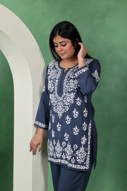 Chikankari Kashmiri Straight Kurta Set for Women