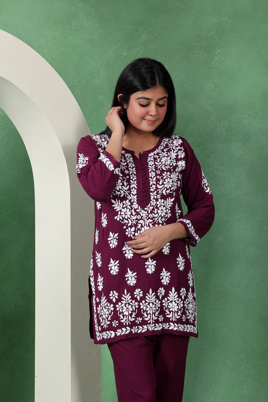 Chikankari Kashmiri Straight Kurta Set for Women