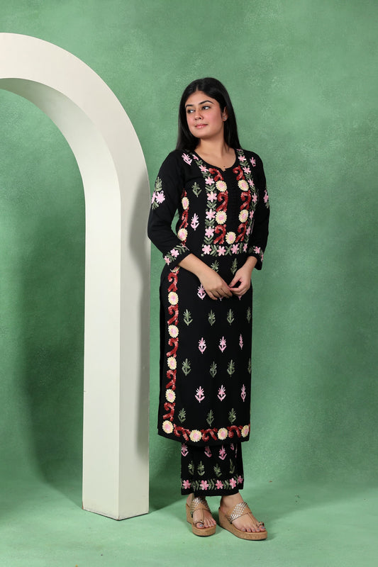 Chikankari Rayon Straight Kurta Set