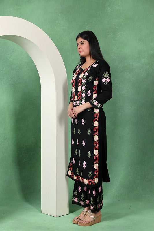 Chikankari Rayon Straight Kurta Set