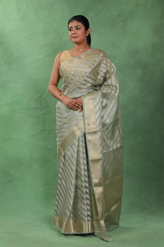 Pista Chandrika – Katan Silk Banarasi Saree