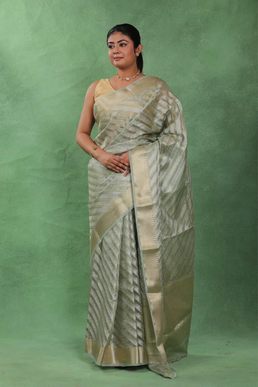 Pista Chandrika – Katan Silk Banarasi Saree
