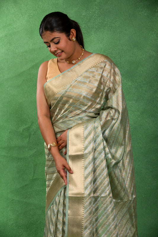 Pista Chandrika – Katan Silk Banarasi Saree