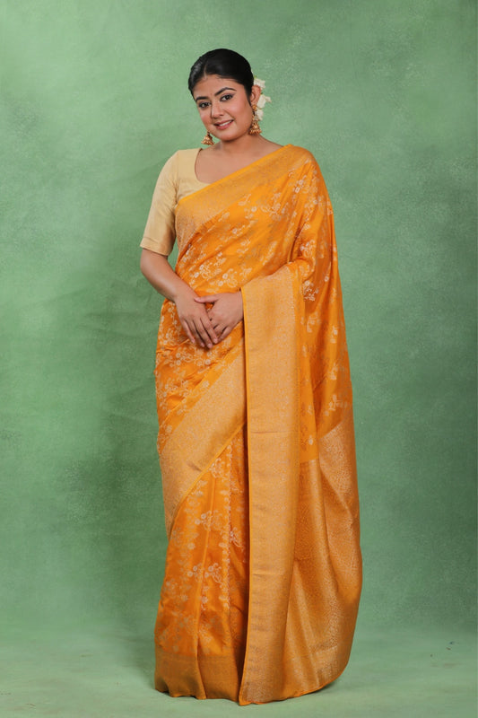 Pehli Dhoop – Banarasi Khaddi Chiffon Saree