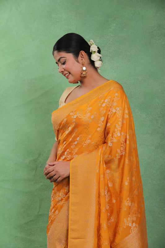 Pehli Dhoop – Banarasi Khaddi Chiffon Saree