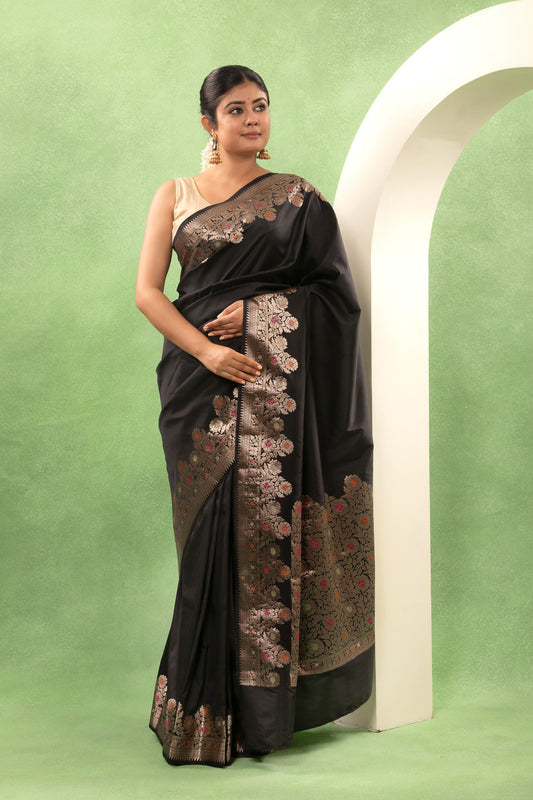 Black Tilfi Meena Katan Saree