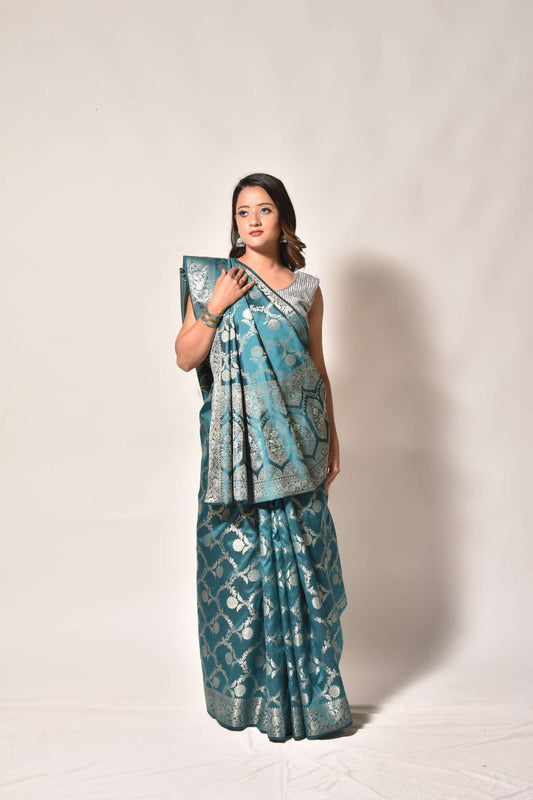 Heritage Weave — Katan Silk Jaal Saree