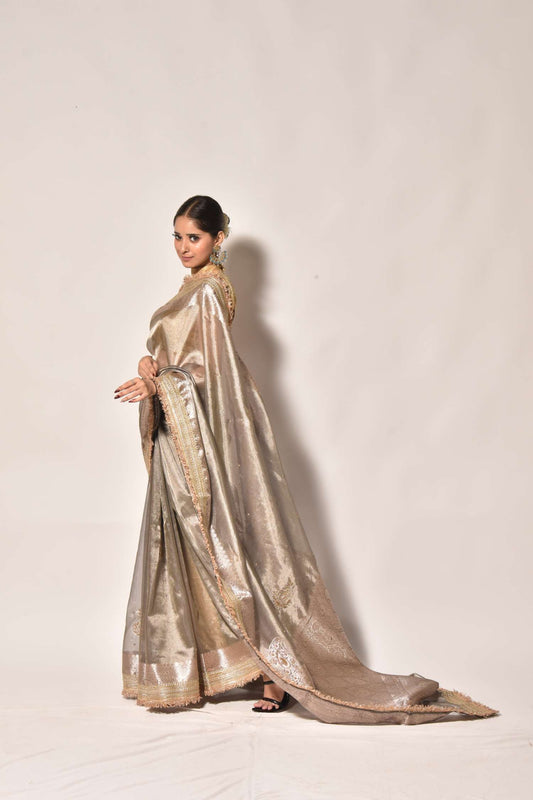 Golden Heritage — Banarasi Tissue Handwork Saree