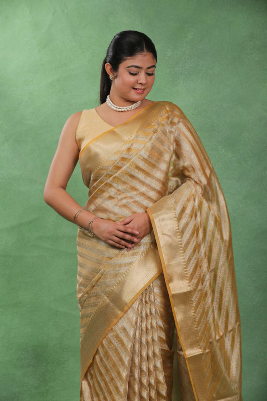 Sunehri Kiran – tissue Silk Banarasi Saree