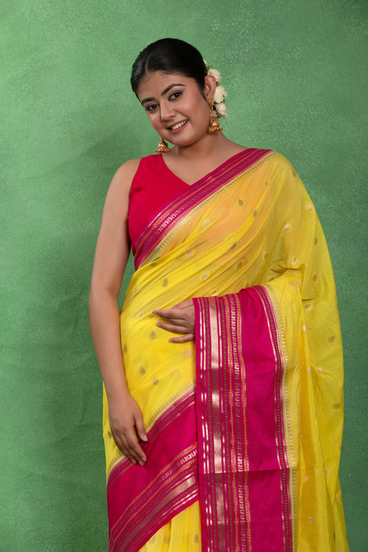 Sunheri Subah – Dupion Silk Saree