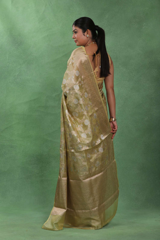 Haryali Kanak — Banarasi Katan Silk Saree