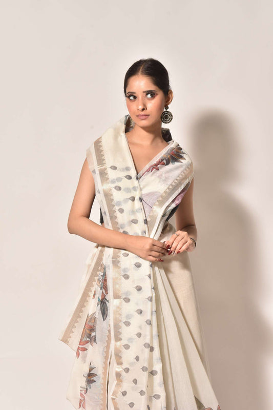 Verdant Grace – Chanderi Digital Print