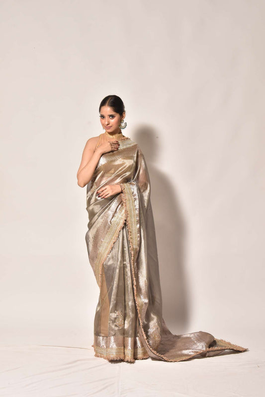 Golden Heritage — Banarasi Tissue Handwork Saree