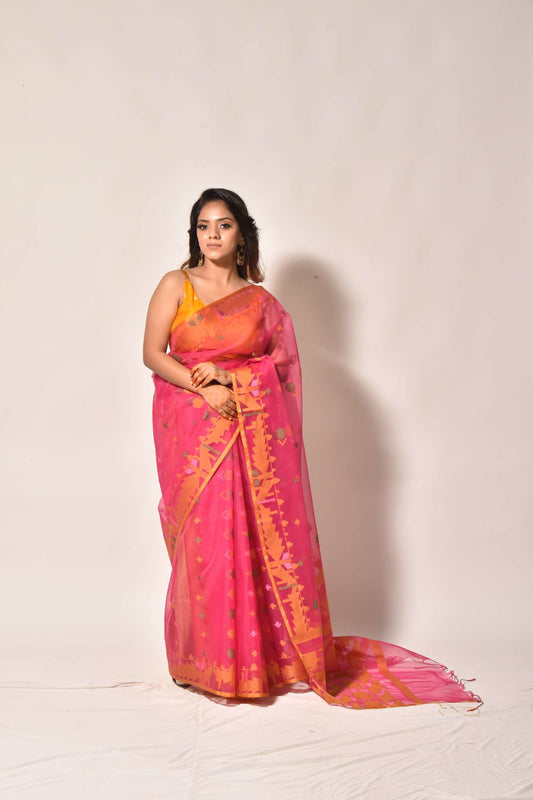 Ethereal Breeze — Organza Jamdani Saree