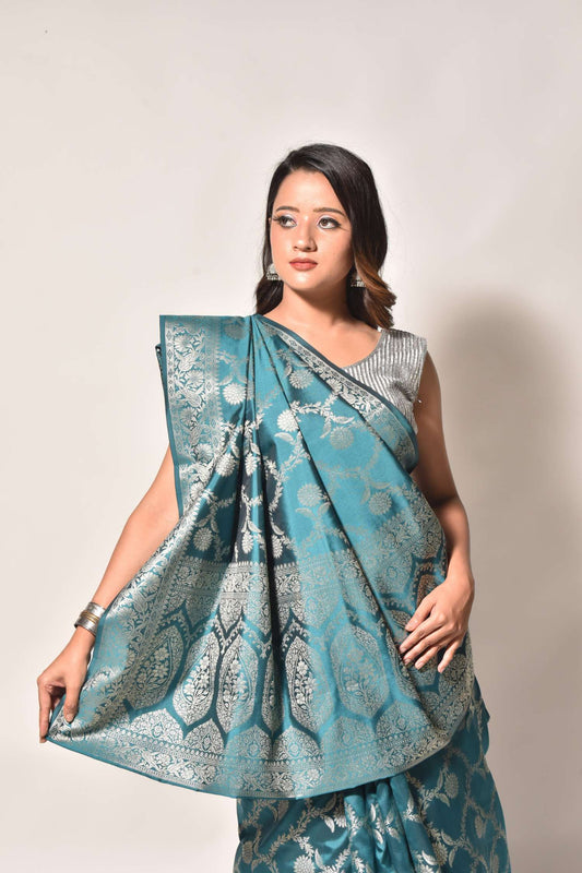 Heritage Weave — Katan Silk Jaal Saree