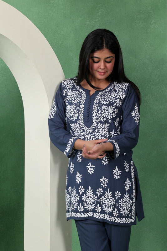 Chikankari Kashmiri Straight Kurta Set 