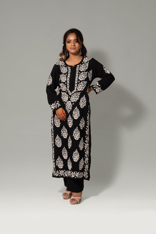 Noori Rayon Bootadar Chikankari Kurti