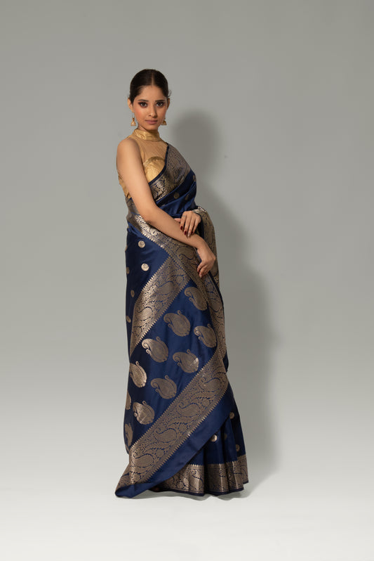 Moonlit Elegance – Chand Buti Katan Silk