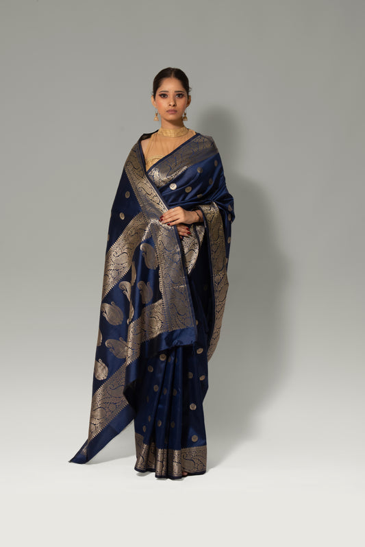 Moonlit Elegance – Chand Buti Katan Silk