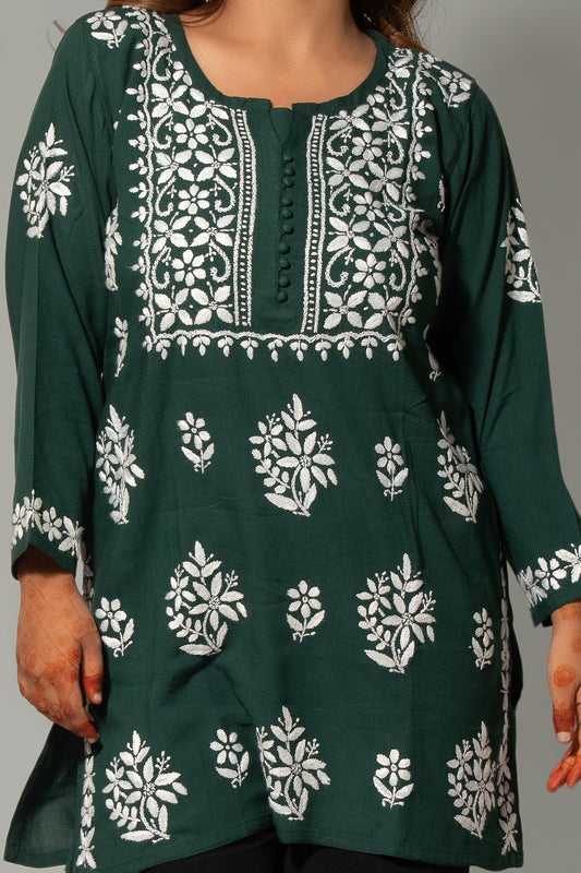 Chikankari Rayon Bootadar Top