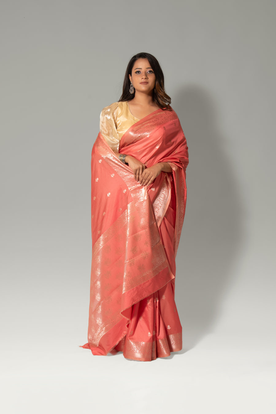 Regal Threads – Katan Silk Buti Saree