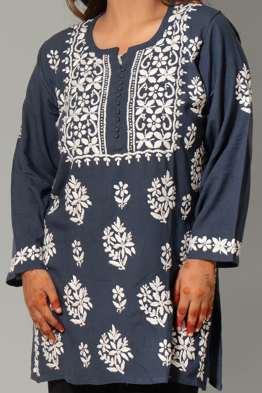 Chikankari Rayon Bootadar Top