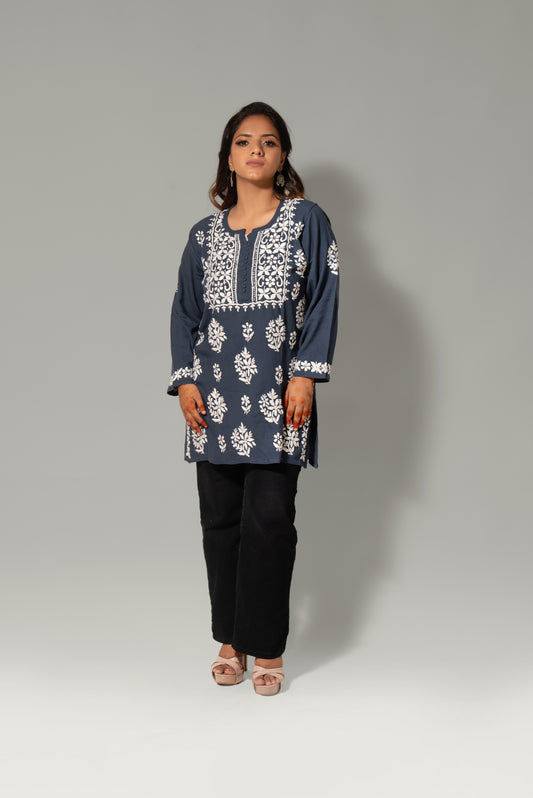 Chikankari Rayon Bootadar Top