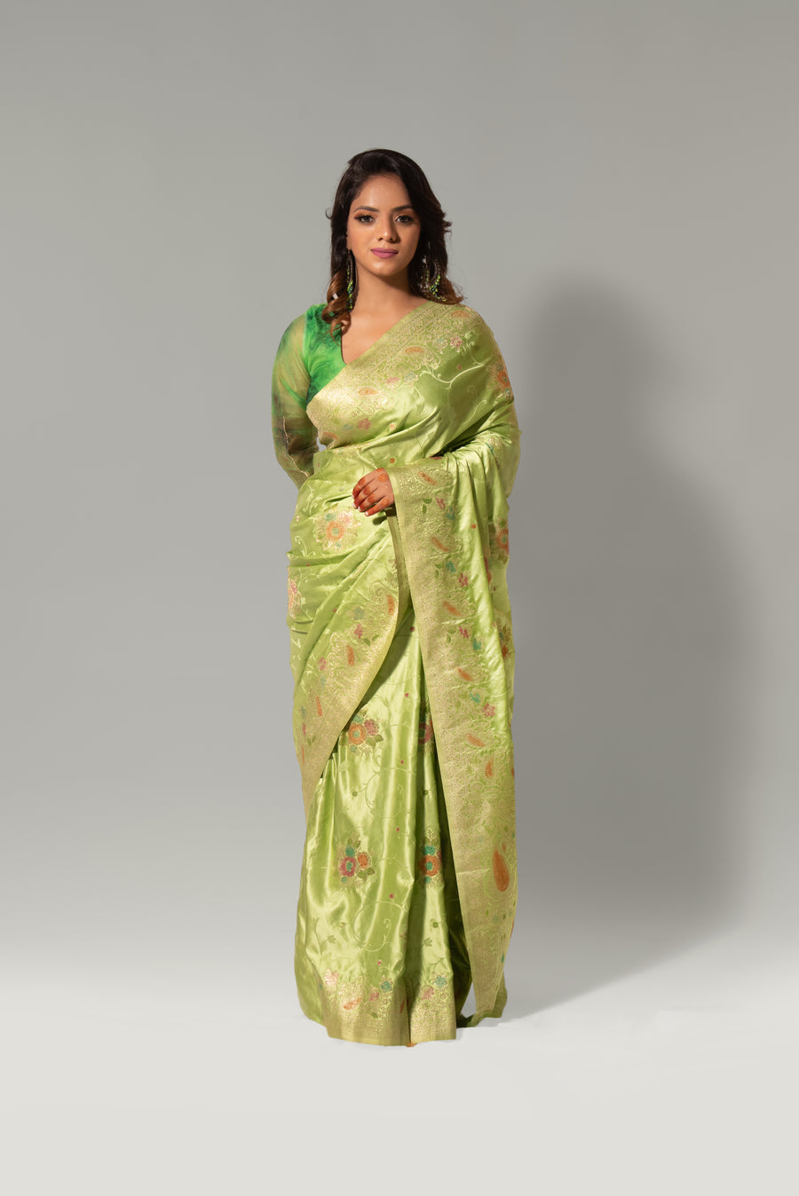 Meena Glow – Mashru Hand Meena Saree