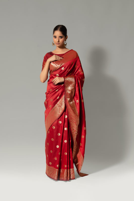 Moonlit Elegance – Chand Buti Katan Silk