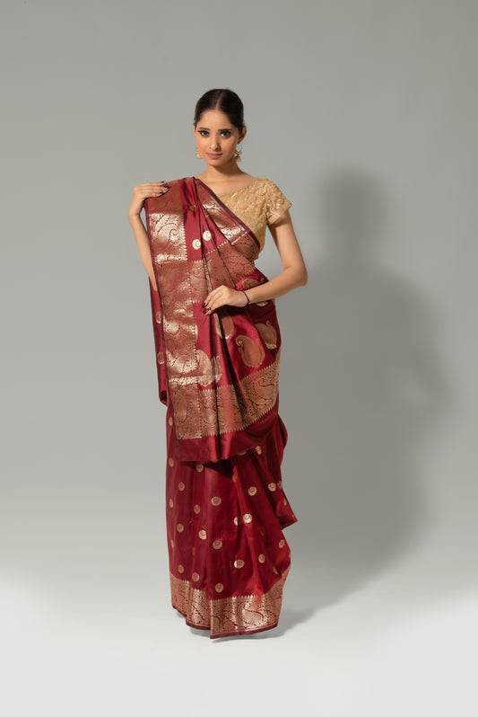 Moonlit Elegance – Chand Buti Katan Silk