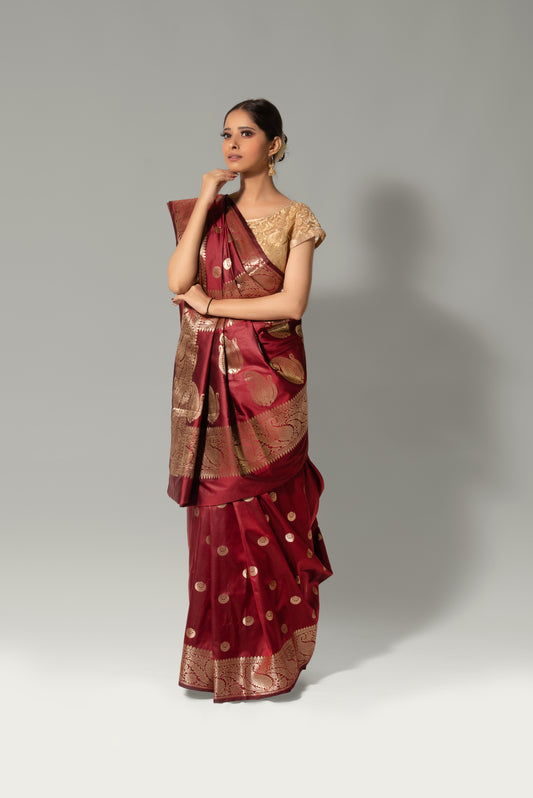 Moonlit Elegance – Chand Buti Katan Silk