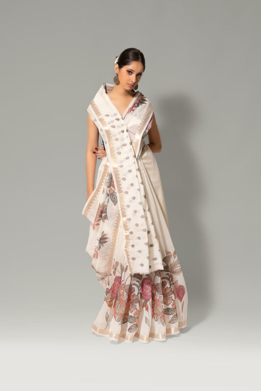 Verdant Grace – Chanderi Digital Print