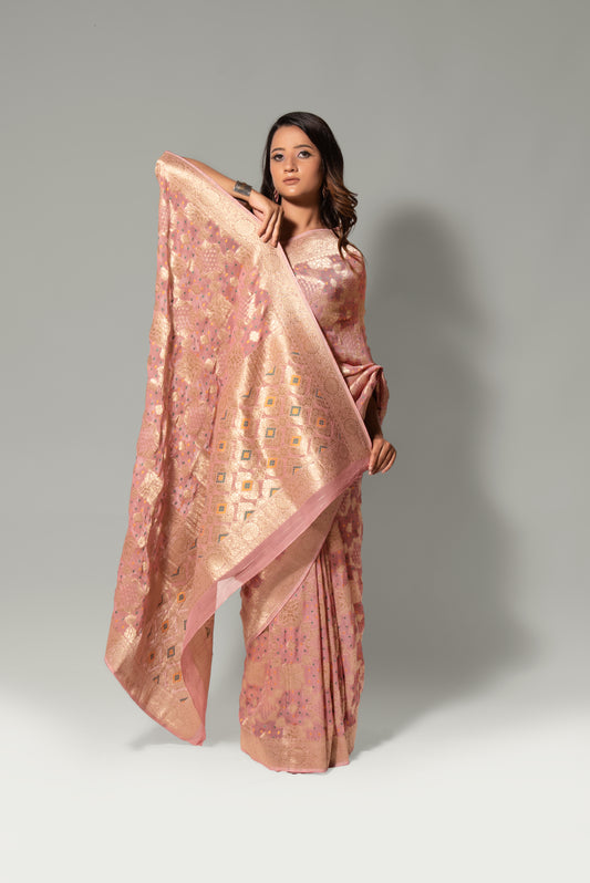 Whispers of Tradition – Khaddi Georgette Bandhani