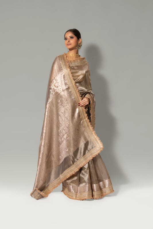 Golden Heritage – Banarasi Tissue Handwork