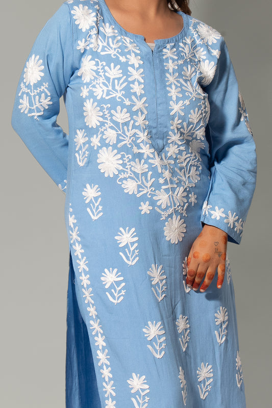 Rayon Chikankari Midi Plazzo Set