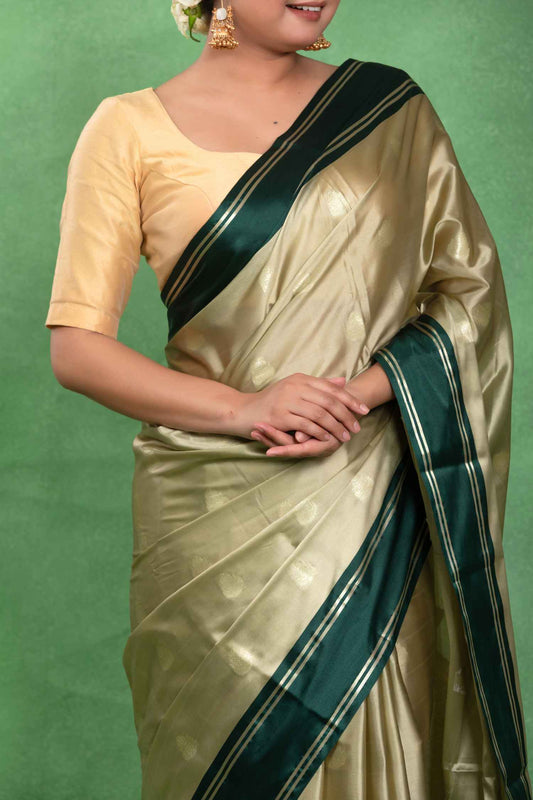 Hariyaali Noor — Golden Banarasi Katan Silk Saree