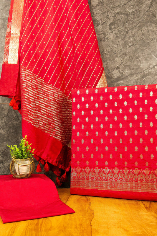 Matka Silk Dyeable Unstitched Suit Fabric