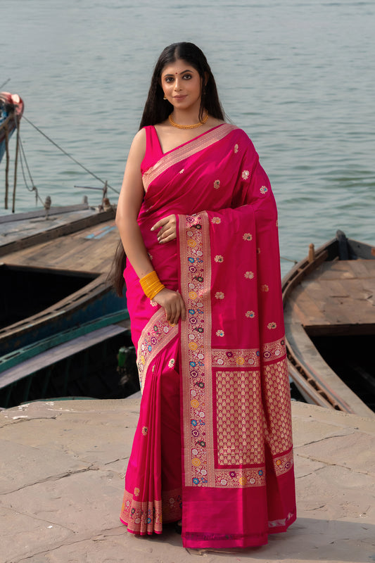 Pure Katan Banarsi Handloom - Bael & Booti