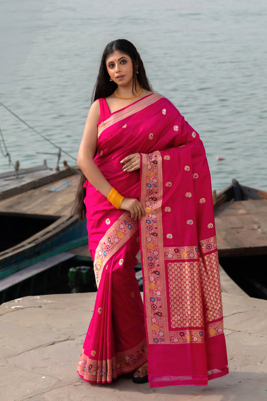 Pure Katan Banarsi Handloom - Bael & Booti