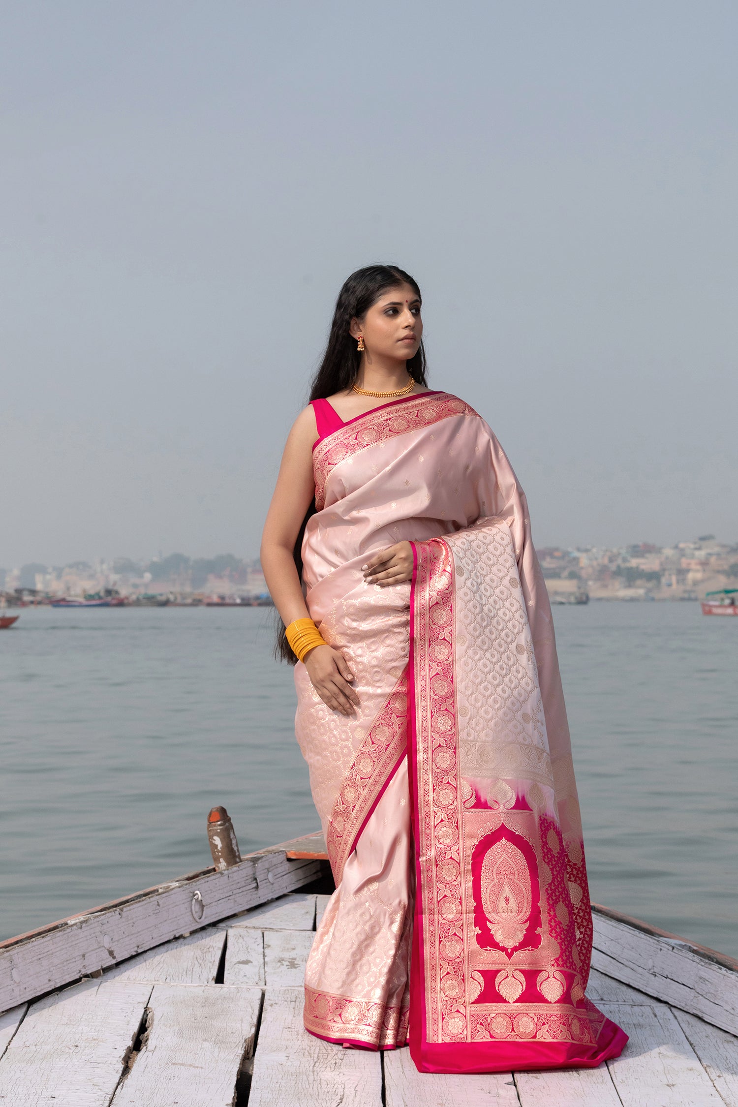 Bridal Bloom — Mashru Katan Silk Saree