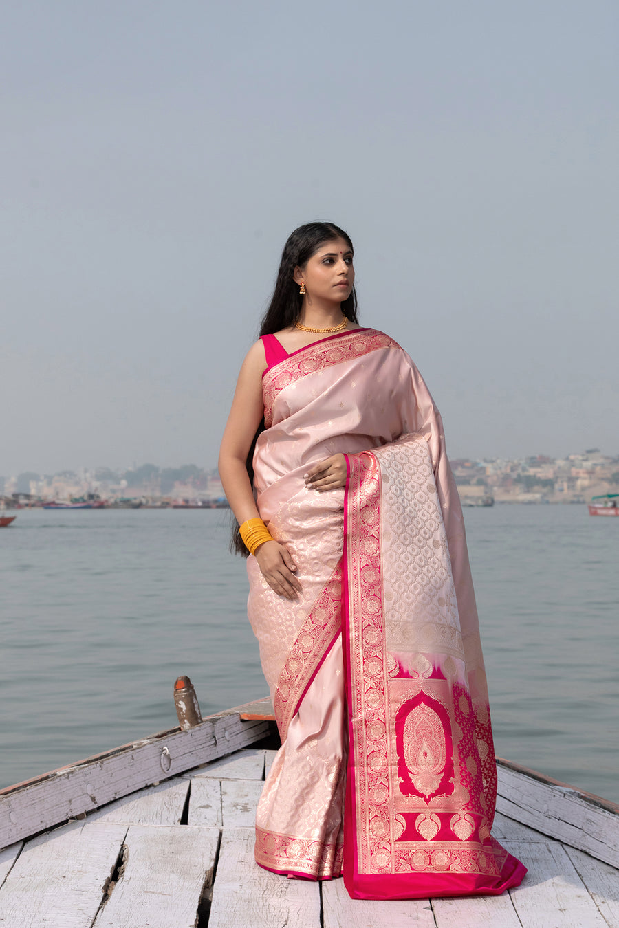 Bridal Bloom — Mashru Katan Silk Saree
