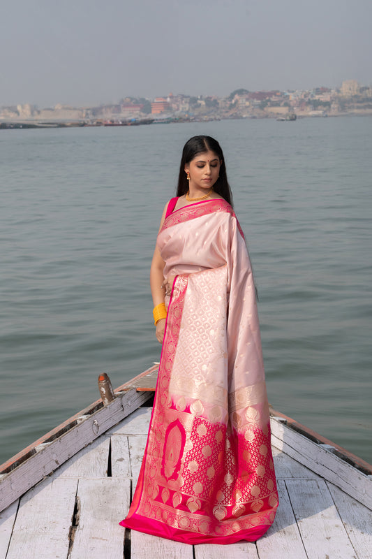 Bridal Bloom — Mashru Katan Silk Saree