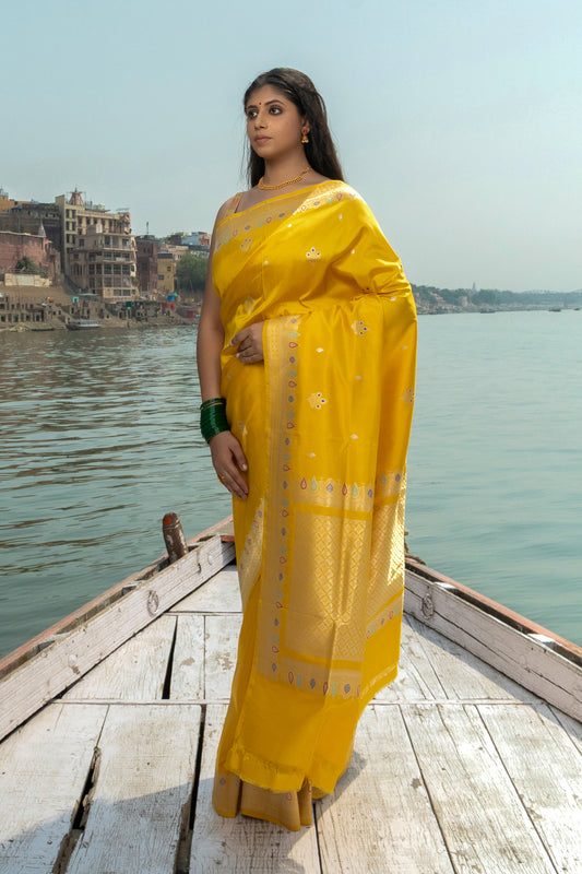 Pure Katan Banarasi Handloom - Katan Booti