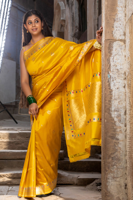 Pure Katan Banarasi Handloom - Katan Booti