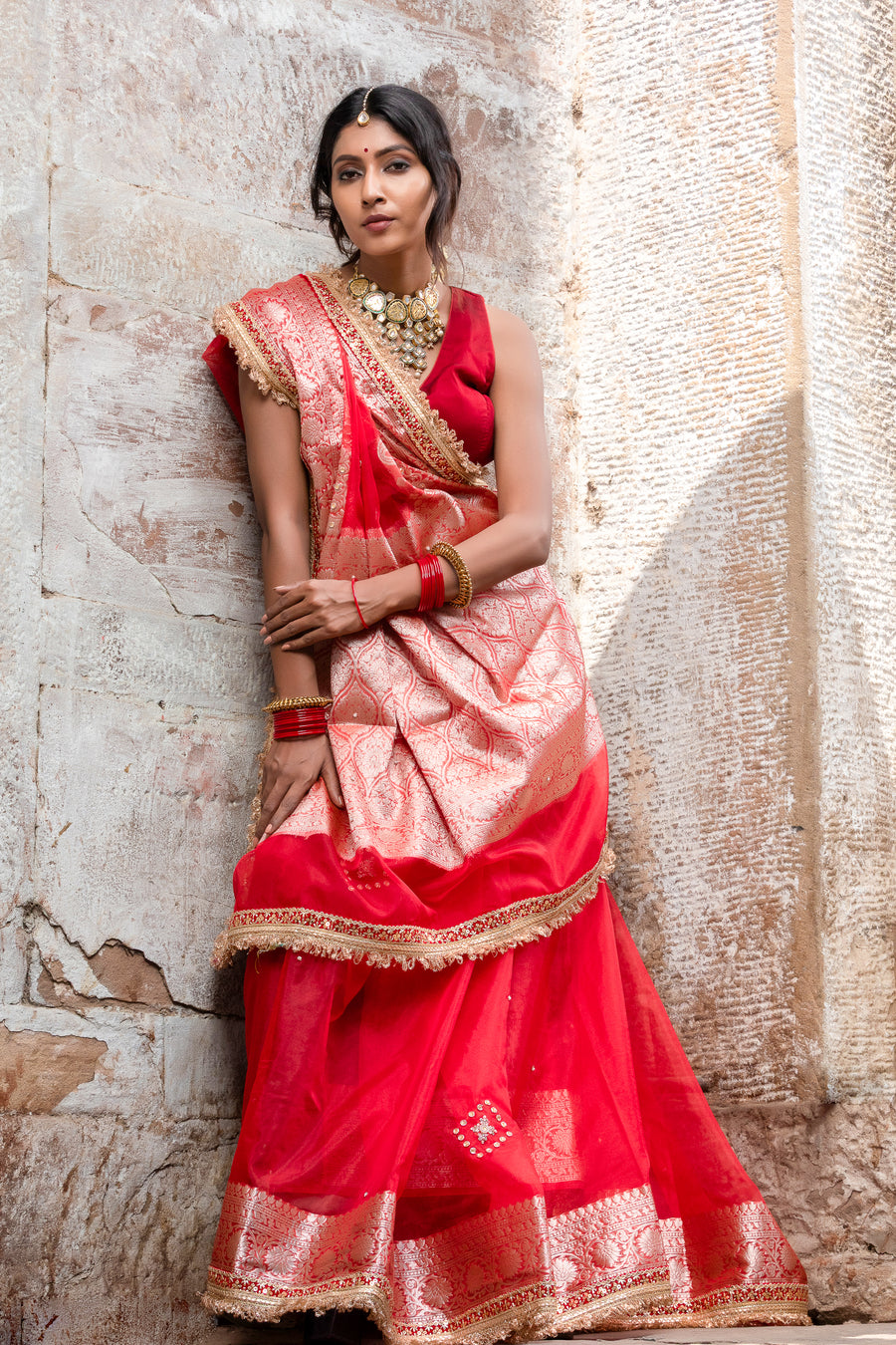Ethereal Radiance – Organza Handwork